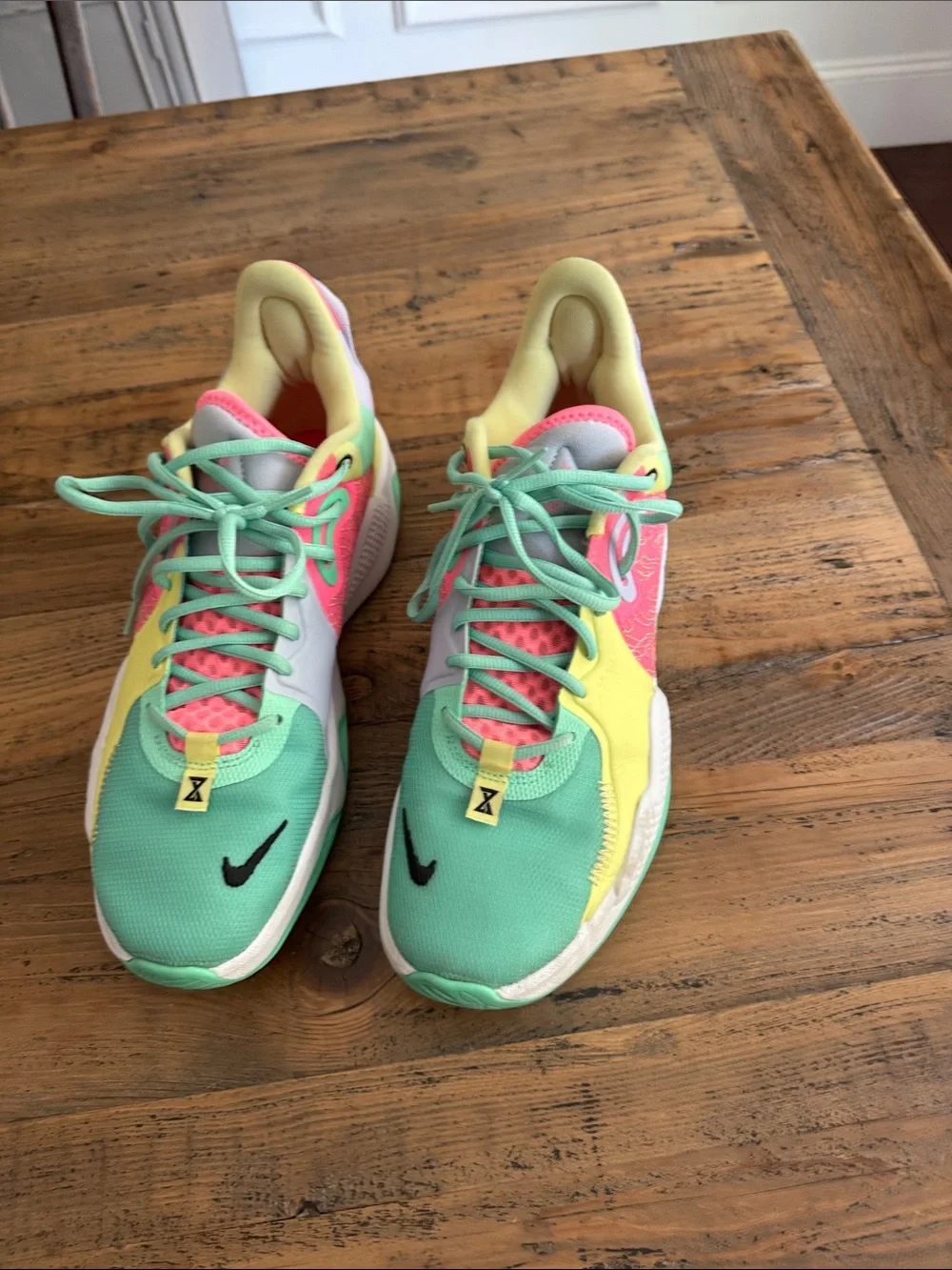 Nike Paul George 6 Colorful  Sneakers - Pastel Mint, Pink & Yellow